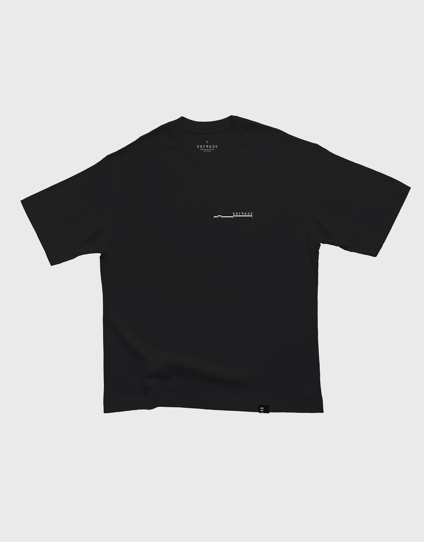 Camiseta oversize negra minimalista Extrude